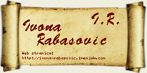 Ivona Rabasović vizit kartica